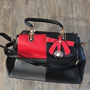 Chic Black and Red Women's Satchel